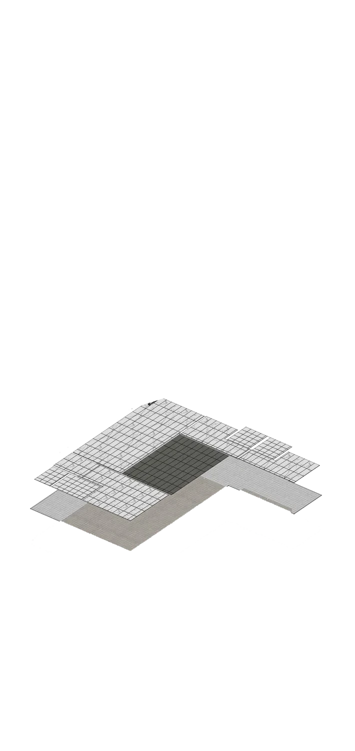Reinforced slab with the tile layer above it
