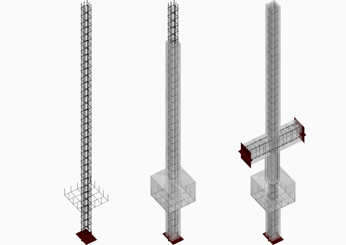 Rebar cage column drawings