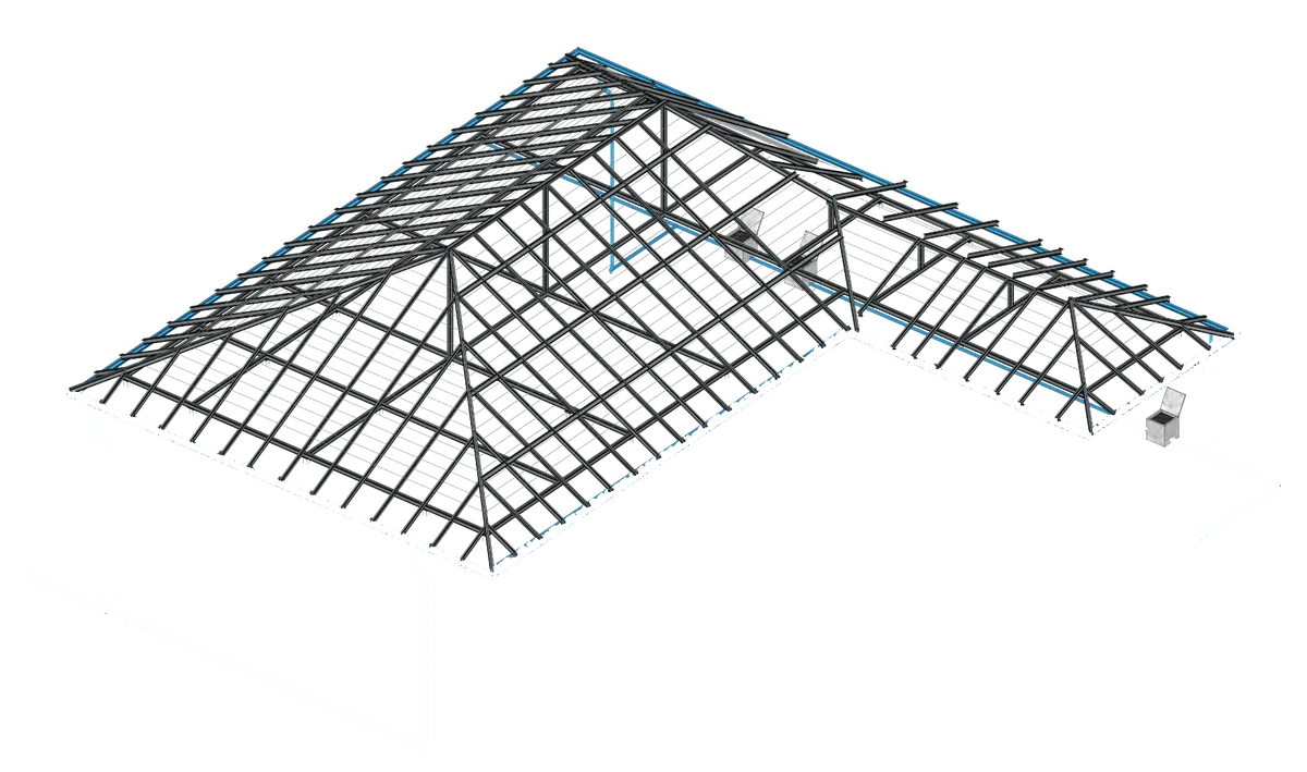 Steel roof frame